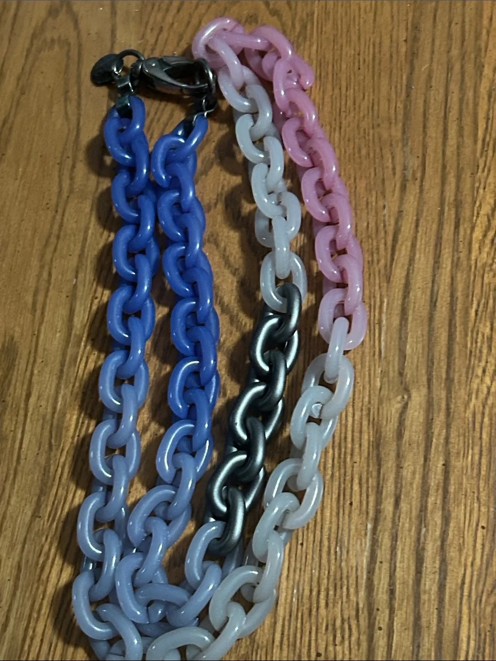 Gradient Resin PONO Italian chain necklace in Pink, Blue, Gray